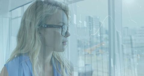 Businesswoman Navigating Digital Data in Modern Office - Download Free Stock Images Pikwizard.com