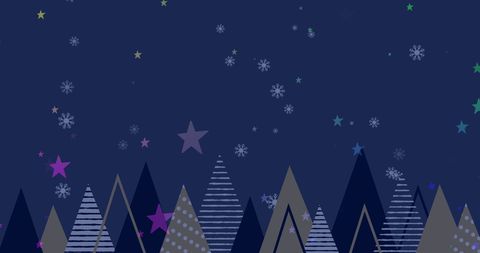 Snowy Night over Stylized Fir Trees - Download Free Stock Images Pikwizard.com