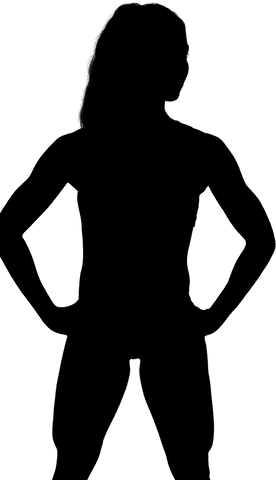 Silhouette of athletic woman with transparent design