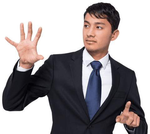 Businessman Engaging with Transparent Virtual Interface - Download Free Stock Videos Pikwizard.com