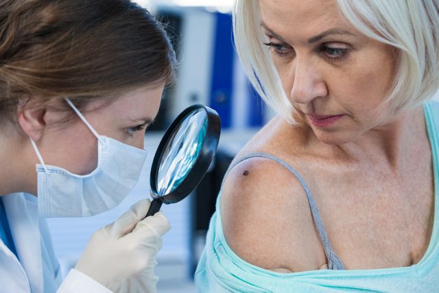 Dermatologist Examining Mole on Patient's Shoulder - Download Free Stock Photos Pikwizard.com