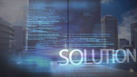 Abstract Digital Solution with Technological Background