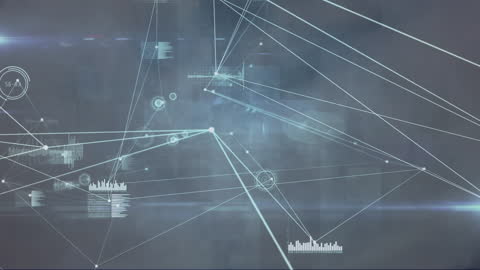Abstract Network with Data Visualizations and Connections