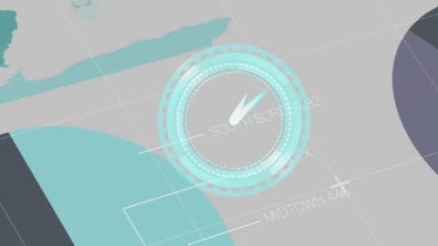 Futuristic Digital Clock Animation on Infographic Interface