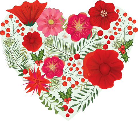 Floral Heart with Red Flowers on Transparent Background for Valentine's Day - Download Free Stock Videos Pikwizard.com