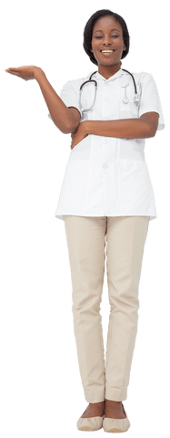 Transparent African American Female Doctor Smiling with Open Gesture - Download Free Stock Videos Pikwizard.com