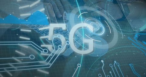 Abstract 5G Technology with Digital Network Interface - Download Free Stock Images Pikwizard.com