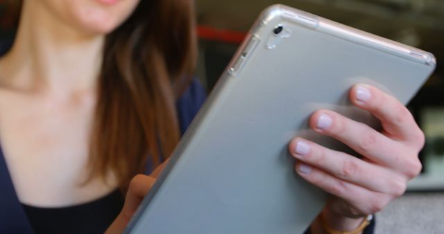 Woman Using Tablet Indoors Close-up - Download Free Stock Images Pikwizard.com