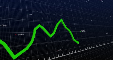 Dynamic Green Line Showing Financial Data Trends