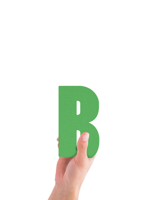 Hand Holding Green Transparent Letter B Isolated - Download Free Stock Videos Pikwizard.com