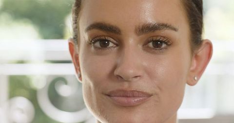 Confident woman portrait with natural beauty highlight