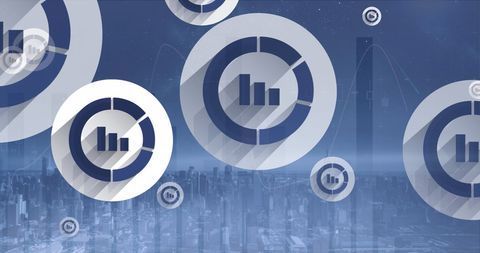 Digital Network and Technology Icons Over Urban Skyline - Download Free Stock Images Pikwizard.com