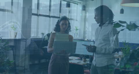 Discussing Financial Data Insights in Modern Office