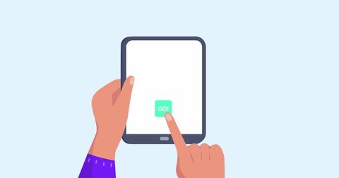 Hands interacting with digital tablet interface for travel planning