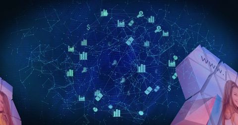 Global Cryptocurrency Technology Security Concept Network