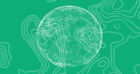 Futuristic Digital Globe with White Topographic Lines - Download Free Stock Images Pikwizard.com