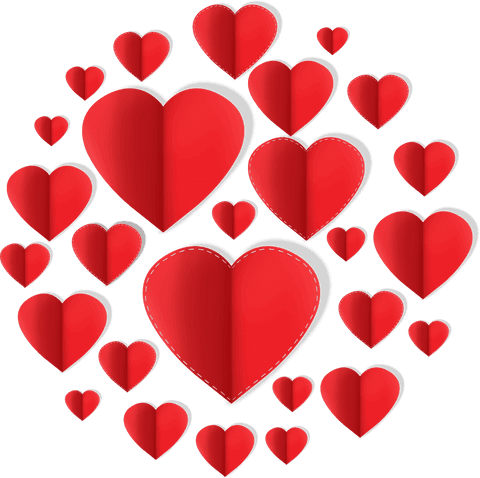 Red Hearts Motif on Transparent Background Vector Illustration - Download Free Stock Videos Pikwizard.com