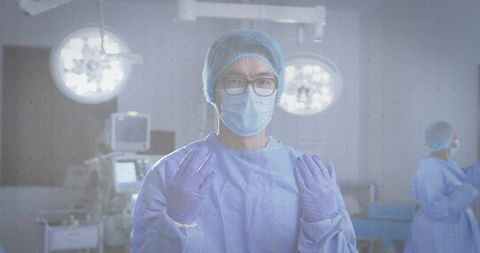 Surgeon Preparing Surgery in Sterile Hospital Operating Room