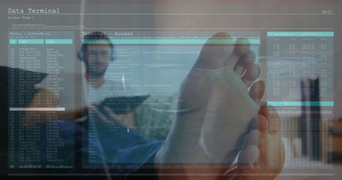 touching virtual display with code and networking keywords - Download Free Stock Images Pikwizard.com