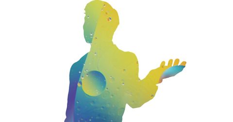 colorful silhouette of man with outstretched hand on white background - Download Free Stock Images Pikwizard.com