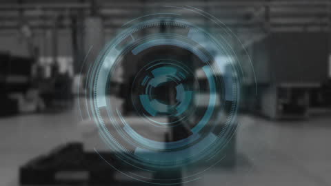 Futuristic Digital Interface in Manufacturing