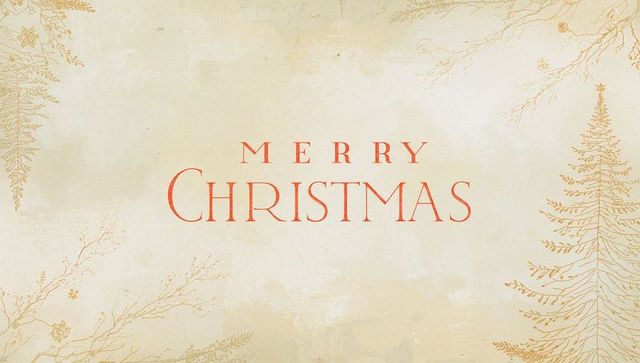 Elegant Vintage Merry Christmas Greeting Card Design