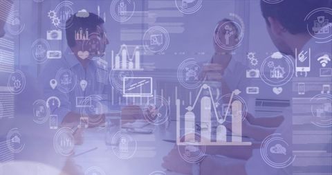 Team Collaboration with Digital Interface in Modern Office