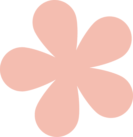 Pastel Peach Six-Petaled Flower on Transparent Background