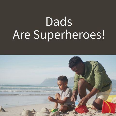 Father and son bonding at the beach