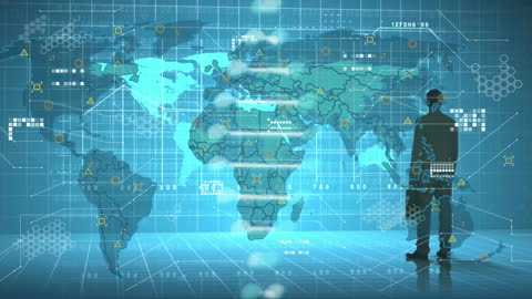 Businessman Analyzing Global Digital Interface Concept