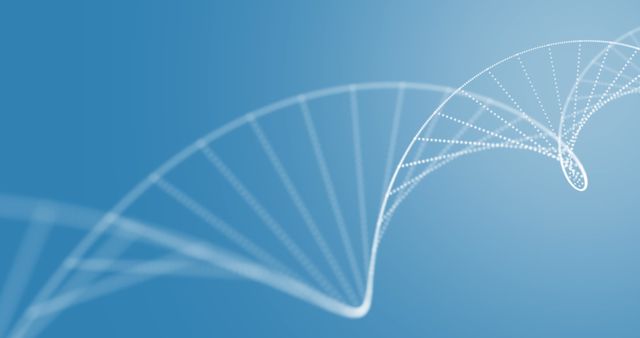 Composition of macro of dna strand on blue background. Science, computing, digital interface and data processing concept digitally generated image.