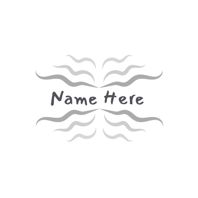 Customizable Name Design with Wave Patterns on White Background - Download Free Stock Templates Pikwizard.com