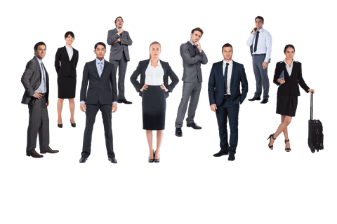 Transparent business team on isolated background for professional concepts
