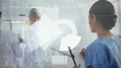 Medical Professionals Analyzing Advanced Healthcare Data and Technology