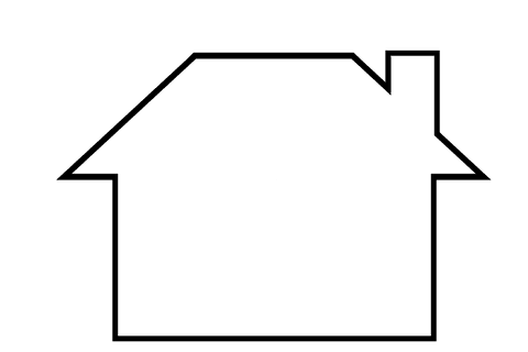 Elegant black digital house illustration on transparent background