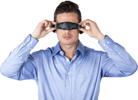 young western male wearing vr simulator on transparent background - Download Free Stock Videos Pikwizard.com
