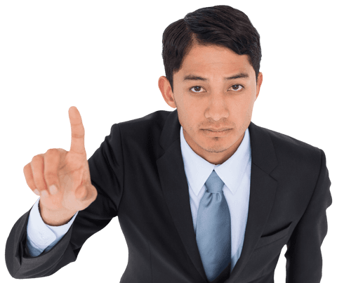 Biracial Businessman Pointing On Transparent Background for Virtual Interface Design - Download Free Stock Videos Pikwizard.com