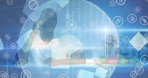 Digital Connections in Modern Kitchen Environment