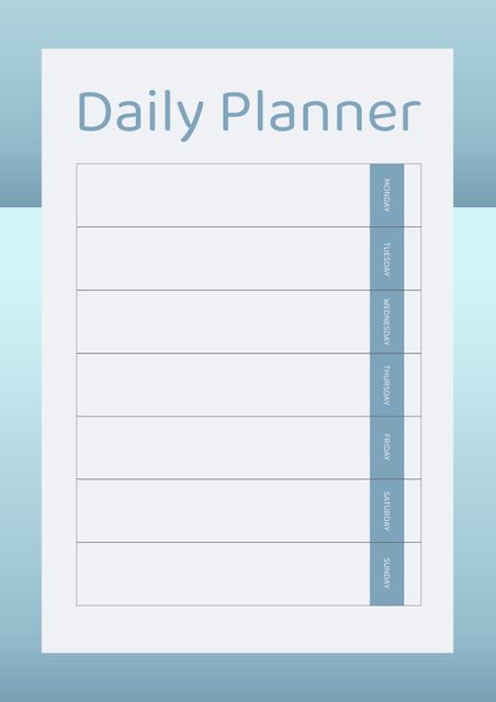 Daily Planner Template for Efficient Time Management - Download Free Stock Templates Pikwizard.com