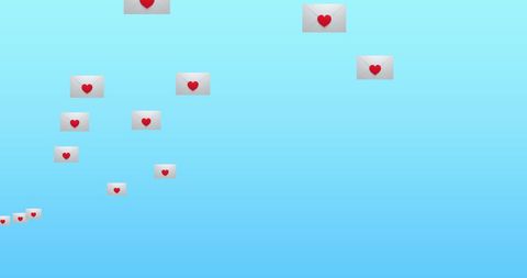 Digital Love Letters Floating in Clear Blue Skies - Download Free Stock Images Pikwizard.com