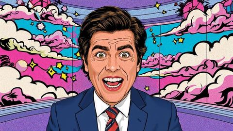 Vibrant Pop Art Businessman Illustration with Colorful Background