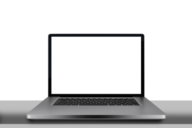 Transparent Background Isolated Modern Laptop with Blank Screen - Download Free Stock Videos Pikwizard.com