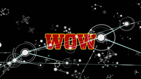 Digital Network Connections with 'Wow' Text Overlay