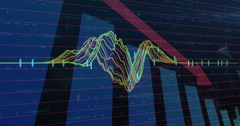 Futuristic Digital Analytics Dashboard with Dynamic Wavy Line Plot