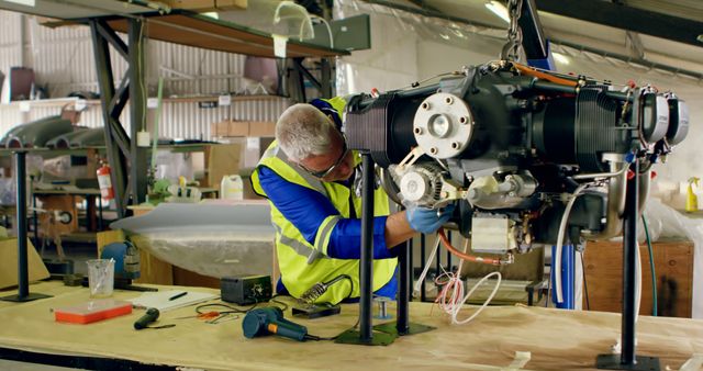 Technician Assembling Engine in Workshop - Download Free Stock Images Pikwizard.com