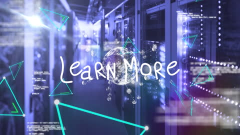 Digital Network Technology with Globe and Servers