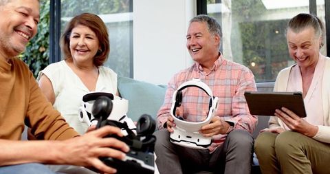 Mature Friends Exploring VR and Digital Tech Together