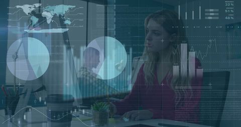 Businesswoman Analyzing Data on Her Computer in Office Vision - Download Free Stock Images Pikwizard.com