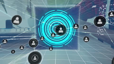 Futuristic Business Network Interface Animation