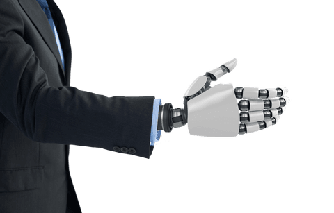 businessman with robot hand on transparent background - Download Free Stock Videos Pikwizard.com